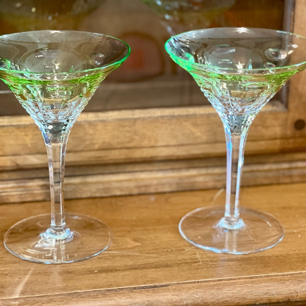 Waterford Crystal Simply Lime Green Martini Glasses
